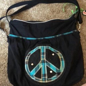peace sign hippie bag